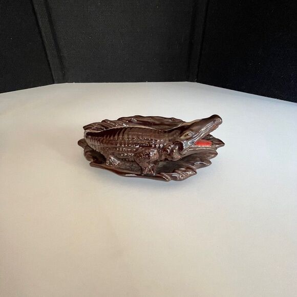 Vintage Florida Alligator Crocodile brown Colorful Souvenir Dish Ashtray Japan 7 - Picture 5 of 8